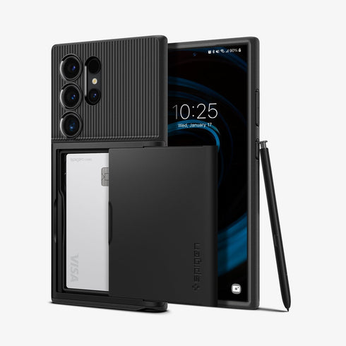 ACS07306 - Galaxy S24 Ultra Case Slim Armor CS in Black showing the back